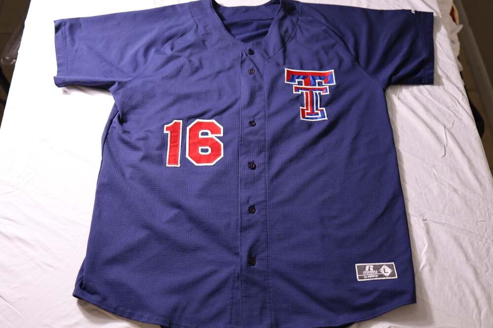 Vintage Russell Athletic Texas Rangers Dri-Power Mesh Baseball Jersey #16 Blue S